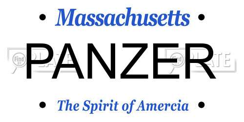 PANZER Massachusetts License Plate