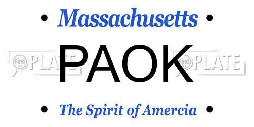 PAOK Massachusetts License Plate