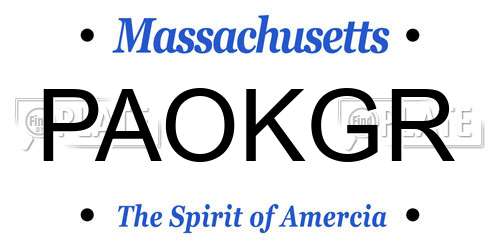 PAOKGR Massachusetts License Plate