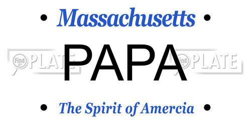 PAPA Massachusetts License Plate
