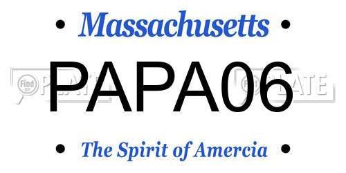 PAPA06 Massachusetts License Plate