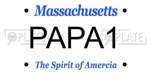 PAPA1 Massachusetts License Plate