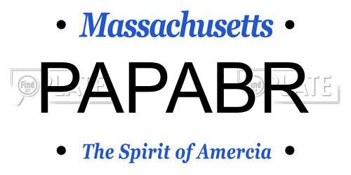 PAPABR Massachusetts License Plate