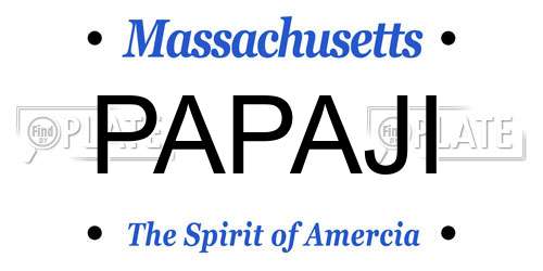 PAPAJI Massachusetts License Plate