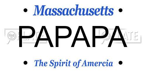 PAPAPA Massachusetts License Plate