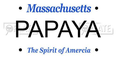 PAPAYA Massachusetts License Plate