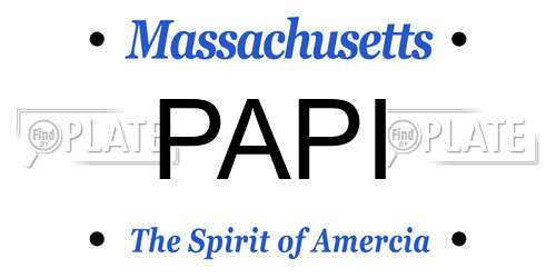 PAPI Massachusetts License Plate