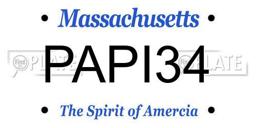 PAPI34 Massachusetts License Plate