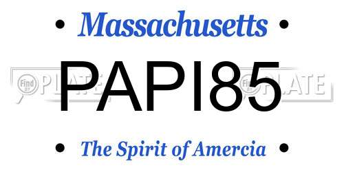 PAPI85 Massachusetts License Plate
