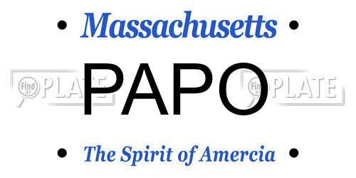 PAPO Massachusetts License Plate