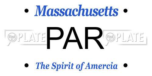PAR Massachusetts License Plate