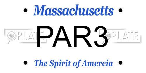 PAR3 Massachusetts License Plate