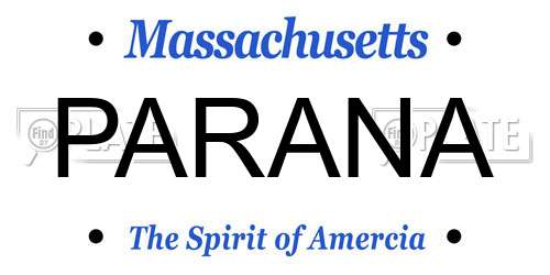 PARANA Massachusetts License Plate