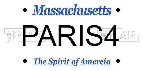 PARIS4 Massachusetts License Plate
