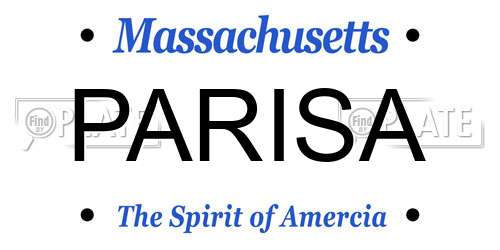 PARISA Massachusetts License Plate