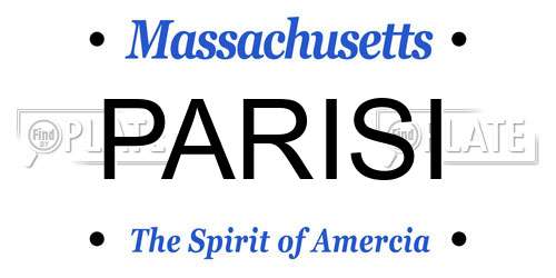 PARISI Massachusetts License Plate