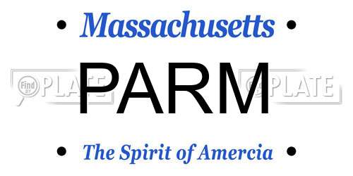 PARM Massachusetts License Plate