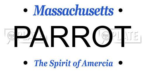 PARROT Massachusetts License Plate