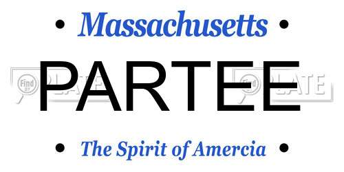 PARTEE Massachusetts License Plate