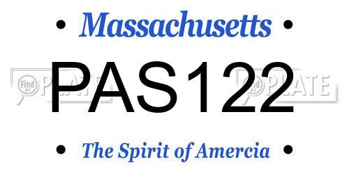PAS122 Massachusetts License Plate