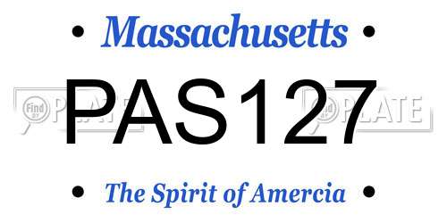 PAS127 Massachusetts License Plate