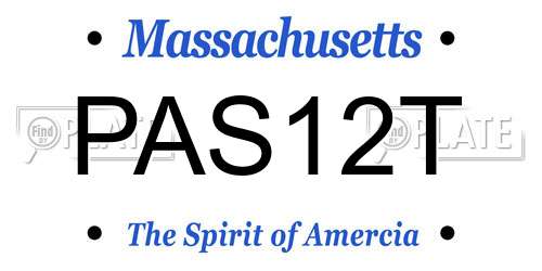 PAS12T Massachusetts License Plate