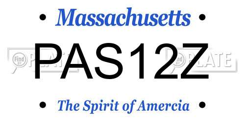 PAS12Z Massachusetts License Plate