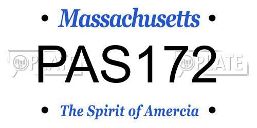 PAS172 Massachusetts License Plate