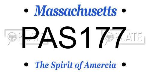 PAS177 Massachusetts License Plate