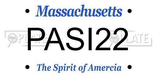 PASI22 Massachusetts License Plate