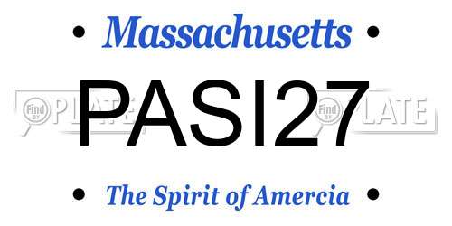PASI27 Massachusetts License Plate