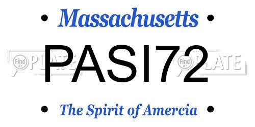 PASI72 Massachusetts License Plate