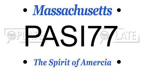 PASI77 Massachusetts License Plate