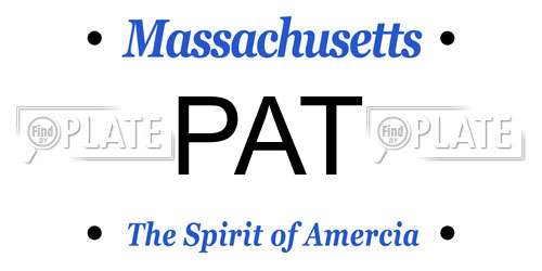 PAT Massachusetts License Plate