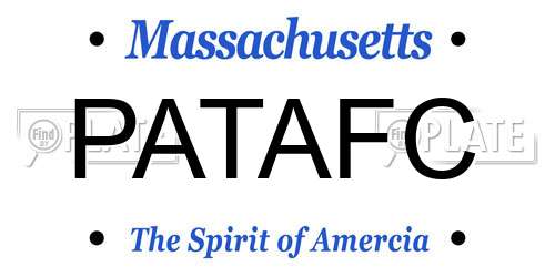 PATAFC Massachusetts License Plate