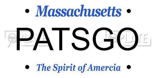 PATSGO Massachusetts License Plate