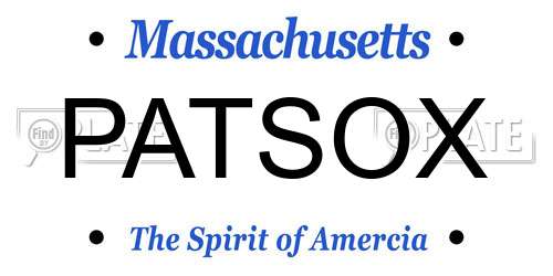 PATSOX Massachusetts License Plate