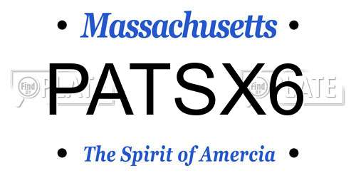 PATSX6 Massachusetts License Plate
