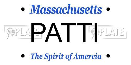 PATTI Massachusetts License Plate