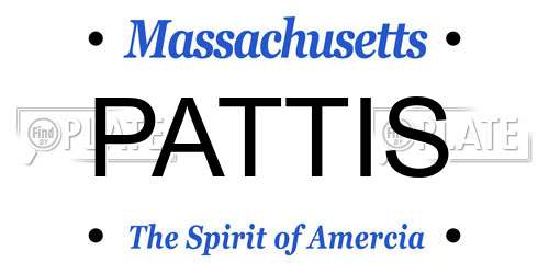 PATTIS Massachusetts License Plate