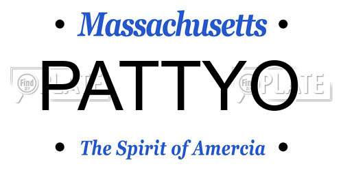 PATTYO Massachusetts License Plate