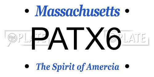 PATX6 Massachusetts License Plate