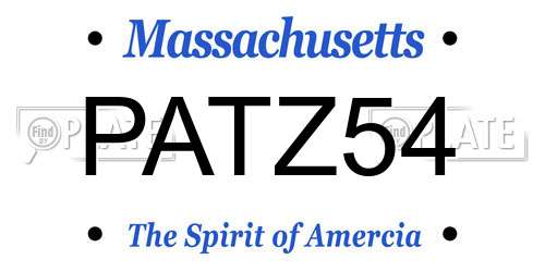 PATZ54 Massachusetts License Plate