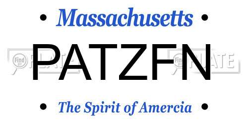 PATZFN Massachusetts License Plate