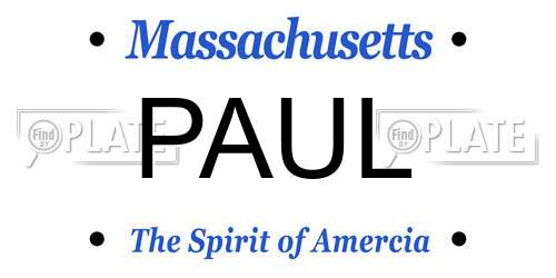 PAUL Massachusetts License Plate
