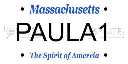 PAULA1 Massachusetts License Plate