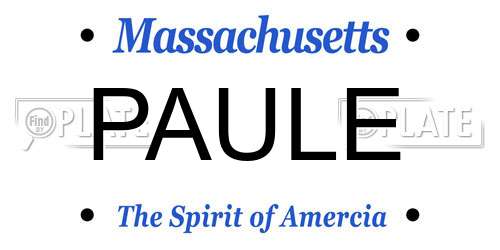 PAULE Massachusetts License Plate