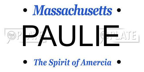 PAULIE Massachusetts License Plate