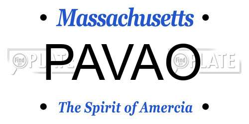 PAVAO Massachusetts License Plate