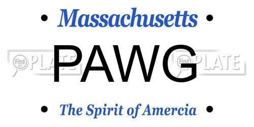 PAWG Massachusetts License Plate